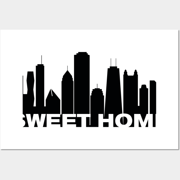 Sweet Home Chicago Skyline Wall Art by Charlotte Retro